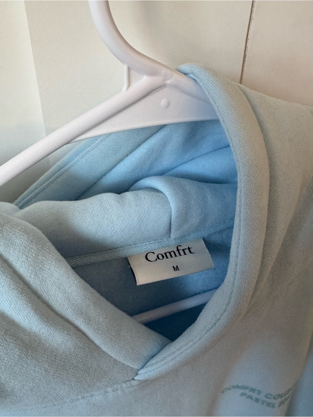 Comfrt Pastel Hoodie Baby Blue Oversized Heavyweight Fleece - Picture 3 of 3